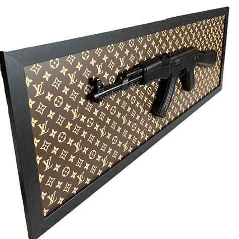 ak47 x lv|Louis Vuitton x Ak47 Black on Black 3D wall art .